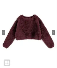 【新品未使用】GRL フェザーショート丈ニットトップス　ボルドー　an1445