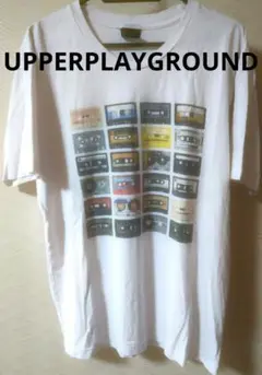 カセットテーププリント Tシャツ ホワイト