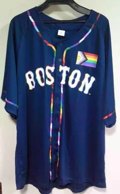 海外M紺虹MLBレッドソックスLGBTQ PRIDE24ユニフォームRedSox