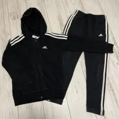 adidas フード付きジャージ 130cm 黒