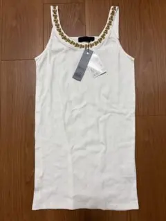 JEANASIS ビーズ装飾 タンクトップ F ホワイトのサムネイル