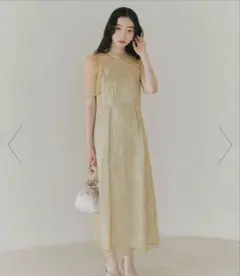 アシンメトリーシアーフラワーワンピースドレス結婚式二次会パーティー
