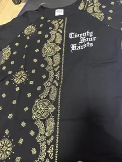 24karats Tシャツ ブラックゴールドペイズリー柄 EXILE TRIBE
