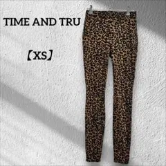 TIME AND TRU 【XS】レオパード柄レギンス レディース レギンス