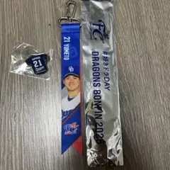 ２点セット　中日ドラゴンズ　ボンフィンキーホルダー&ピンバッジ　21金丸選手