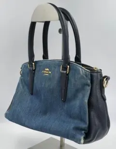 COACH デニム/ネイビー ハンドバッグ　ショルダー紐つき