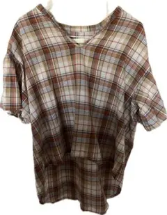 【着画あり】earth music&ecologyチェック柄 半袖シャツ