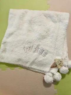 gelato pique ホワイト ポンポン付きブランケット