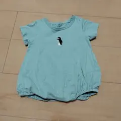 ペンギン刺繍 ロンパース 半袖 80