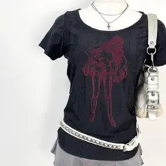 y2k❤️90s HYSTERIC GLAMOUR ガール 戦士 花柄 Tシャツ