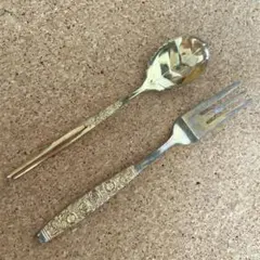 24K GP ステンレス カトラリー スプーン フォーク セット 金メッキのサムネイル