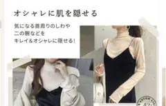 タートルネック　トップス　シアー　シースルー　インナー長袖