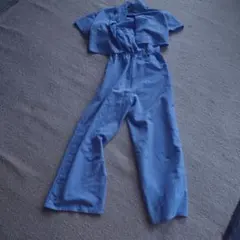 ブルー ストレッチ オーバーオール (100cm~)