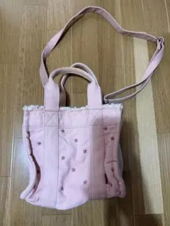 EDWIN 2WAY ハンドバッグ ピンク 星柄刺繍のサムネイル