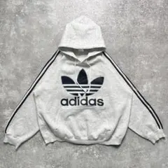 【激渋 90s vintage adidas フーディー/トレフォイル&ライン】