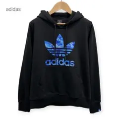 美品 adidas originals パーカー M カモフラ トレフォイル 黒