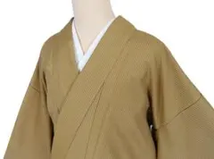 美品 絽 色無地 黄土色 一ツ紋 身丈161.0cm 夏着物 夏 正絹 - メルカリ