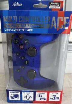 PS4/PS3/Switch/PC対応 マルチコントローラーAce メタルブルー