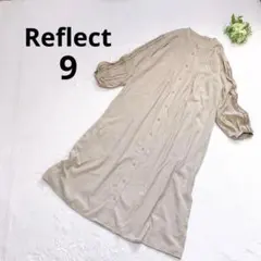 リフレクト ロングシャツワンピース 羽織 刺繍 ゆったり 体型カバー 袖口ゴム