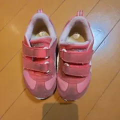 アシックス ベルクロ スニーカー ピンク　17cm