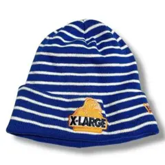 NEW ERA × XLARGE ニット帽 ボーダー ビーニー 青白