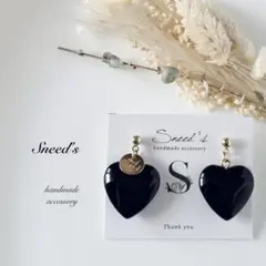 ▪アクリルハート♡チャーム×メタルチャームピアス／イヤリング