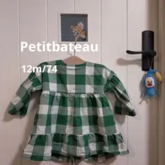 Petitbateau　プチバトー　チュニック　ワンピース12m/74 チェックのサムネイル
