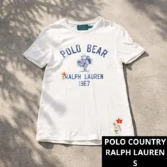 23ss POLO COUNTRY ポロベア ロゴプリント 刺繍Tシャツ S 白