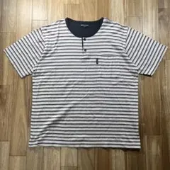 00s archive ボーダーTシャツ ヘンリーネック Y2K グランジのサムネイル