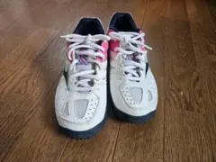 MIZUNO テニスシューズBreakShot ホワイトネイビーピンク23cmのサムネイル
