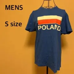 【メンズ】半袖Tシャツ/ヴィンテージ/レトロ/ポーランド/国旗/ブルー