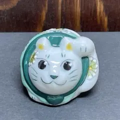 【願いが叶う 家内安全】【九谷焼】１号 招き猫 左手 オリジナル
