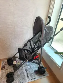 ヤトミ かるらく軽量 B型ベビーカー グレー メッシュシート