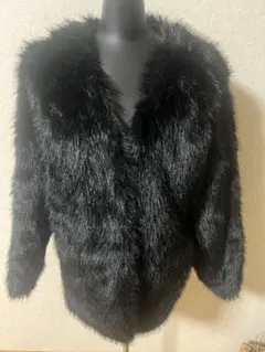 ブラックファーコート オープンフロント