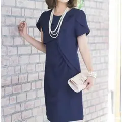 新品　Pour Vous ワンピースドレスオケージョンドレス ネイビー　L