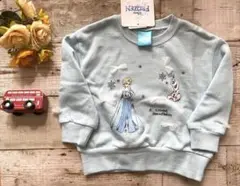 【新品】ディズニー エルサ・オラフ刺繍 アナ雪 トレーナー80cm