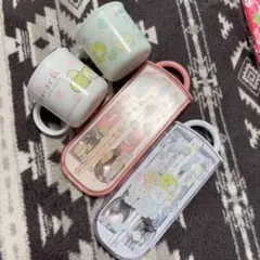 すみっコぐらし　スプーンフォークお箸カトラリーセットとコップ　セット売りのサムネイル