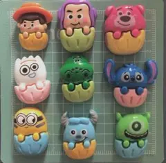 ディズニーキャラクターデコパーツ9個セット