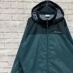 コロンビア　マウンテンパーカー　グリーンL ロゴ刺繍アウトドア1110