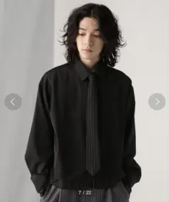 HARE ストライプキリカエネクタイシャツ ブラックフリーサイズ