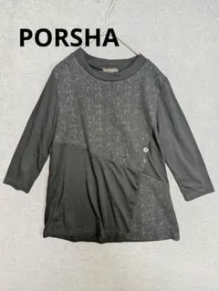 Ｂ③ PORSHA ブラック チュニック 五分袖