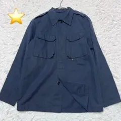 A.P.C アーペーセー コットンリネン ミリタリージャケット ネイビーのサムネイル