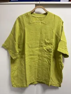 美品 BRU NA BOINNE オースターリネンT ライム