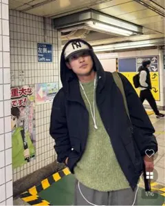 【new retro 景】ナイロンポケットウィンドブレーカーJJCEKU9774