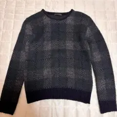 ESTNATION☆ モヘヤ混　チェック　ニットM