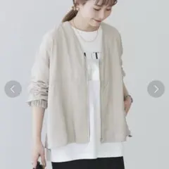 AMERICAN HOLIC ⭐️ 春物　ノーカラー　シャツ　ブルゾン　グレージュ