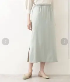 【新品】NATURAL BEAUTY BASIC サテンスカート ライトグリーンのサムネイル