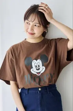 GOOD ROCK SPEEDMICKEY ミッキーマウス プリントTEE 茶