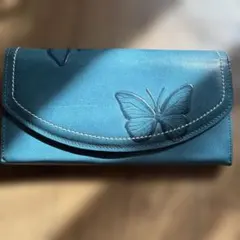 avancool 長財布 蝶々モチーフ ブルー 日本製