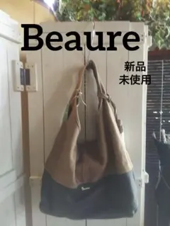 【Beaure】新品 バイカラーショルダーバッグ 革製